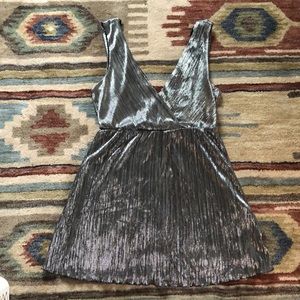 Forever 21 shiny silver mini dress size medium